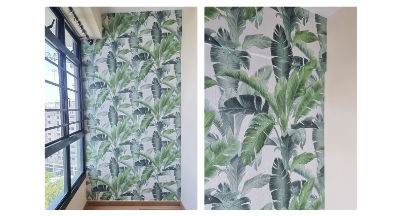 The green plants as a pattern will make the room feel fresh and peaceful.
